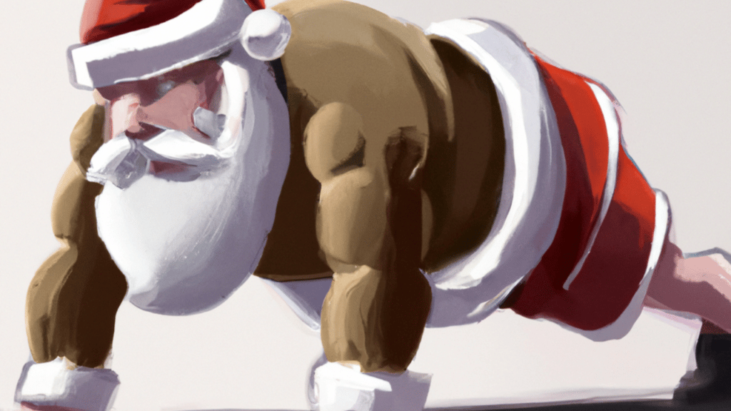 Santa doing HIIT workout